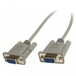 Simple Null Serial Lead 9W DB9 Socket-Socket 1.5m Cream