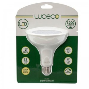Luceco PAR 38- 1PC BLISTER- E27- 15W- 1200LM- WARM WHITE- 2700K- 25 000HRS- NON-DIM- LED LAMP