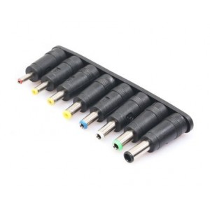 8-Piece DC Adapter Kit 2.1mm Plug to 1.35mm to 3mm Sockets