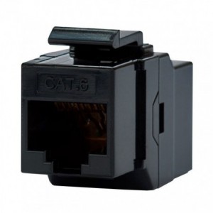RJ45 CAT6 KEYSTONE COUPLER BLACK AAI8P8C6FM