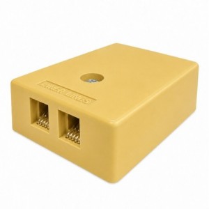 2x RJ12 6P6C Inline Socket Telephone Cable Coupler Beige SA6P6CD