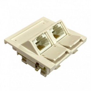 Snap Open CAT6 Angled Module Keystone 50x50mm 2 Ports 8W8PKC61