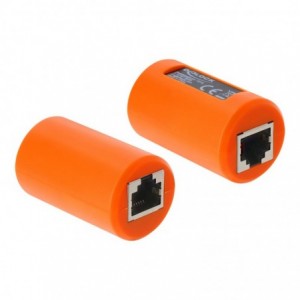 Delock 90988 CAT6A Shielded RJ45 Female-to-Female Coupler with Surge Protection - Orange