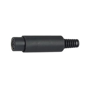 6-Way Straight Mini-DIN Plug Socket with Cable Strain Relief
