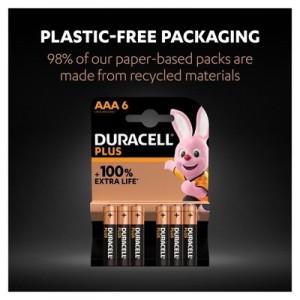 Duracell S Alkaline AAA Battery 1.5V - 6 Pack
