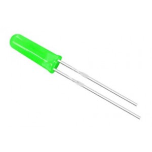 LED 5mm Diffused Green Round High Head 400mcd 90 Degree