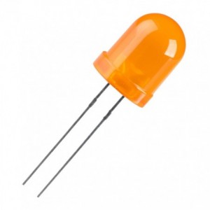 8mm Diffused Amber Round LED 625nm 80mcd 60 Degree