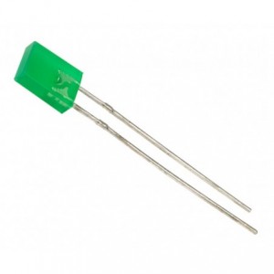 Green Rectangular LED 2x5mm 120-Degree Diffused