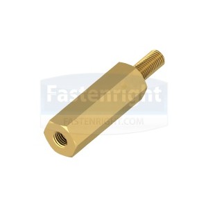 Brass Hexagonal Stand Off 7mm x 40mm Male/Female M4 Thread