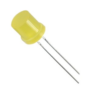 LED 8mm Diffused Yellow Round Flat Head 350mcd 590nm