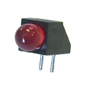 5mm Diffused Red Right Angle PCB Mount LED Indicator 625nm 50mcd 60 Degrees