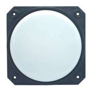 LED Light Fixture Base Black With White Lens 150x150x15mm