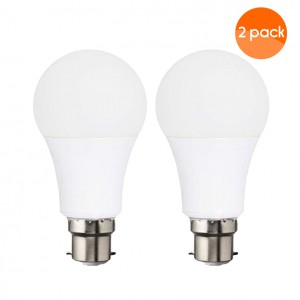 Emergency LED Cool White Light Bulb with Rechargeable Battery Back-up (Lasts up to 3-4 Hours) B22 - (B22- bayonet) 9W (2 Pack)