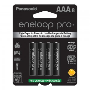 Eneloop Panasonic BK-4HCCA8BA Pro AAA High Capacity Ni-MH Pre-Charged Rechargeable Batteries | 8-Pack