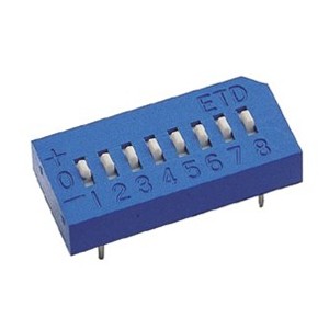 DIP Switch 4-Pole 3-Position PCB Mount ETD104E