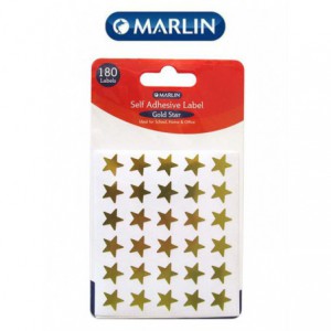 Marlin Self Adhesive Labels 180 Gold Stars-Single Pack