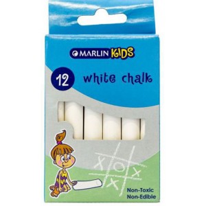 Marlin Kids White Chalk Pack of 12 Non-Toxic