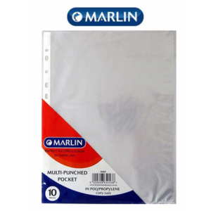 Marlin A4 Multipunch Pockets 40 Micron ( Pack of 10 )