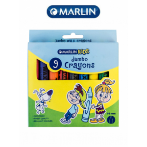 Marlin Kids Jumbo Wax Crayons 14mm ( Pack of 9 )