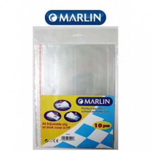 Marlin A4 Slipon Plastic Adjustable Book Covers - 50 micron ( Pack of 10 )