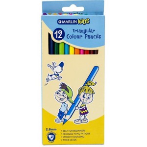 Marlin Kids Colour Pencils Long Triangular Pack