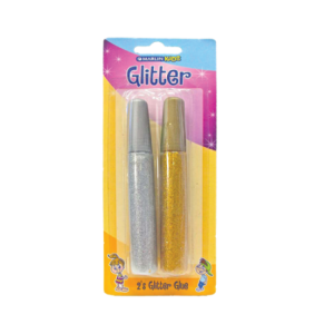 Marlin Kids Glitter Glue 10ml 2's - Gold &amp; Silver Blister Card