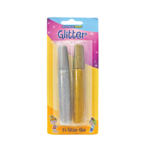 Marlin Kids Glitter Glue 10ml 2's - Gold &amp; Silver Blister Card