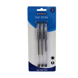 Marlin Gel Glide Gel Ink Pens Colour: Black ( Pack of 3 )