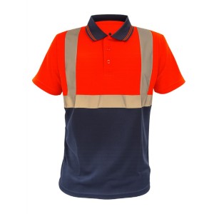 Pioneer Hi-Vis Orange and Navy Golfer Shirt - Size S