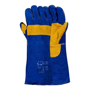 Pioneer 8-Inch Blue Lined Double Palm Elbow Kevlar Gloves