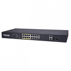 VIVOTEK Unmanaged 16-Port PoE Switch with 2x GE 2x SFP Combo 250W