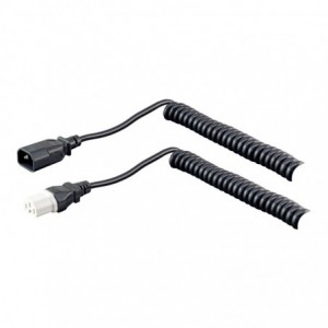 LINKQNET C14 TO C15 HOT-SOCKET COILED POWER EXTENSION CABLE - 0.6M TO 1.8M
