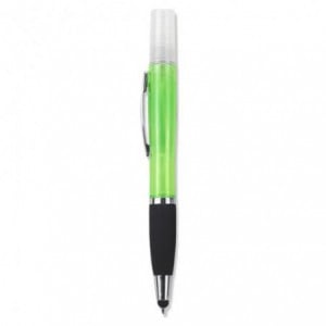 Geeko 3 in 1 Sanitizer Spray Stylus and Blue Ink Pen - Green