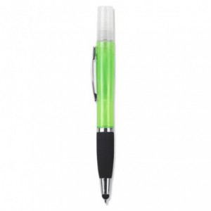Geeko 3 in 1 Sanitizer Spray Stylus and Blue Ink Pen - Green