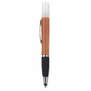 Geeko 3 in 1 Sanitizer Spray Stylus and Blue Ink Pen - Orange