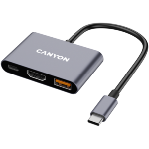 CANYON Hub DS-4 3-in-1 USB-C Grey