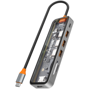 CANYON Hub DS-13 7-in-1 4K USB-C Transparent Space Grey
