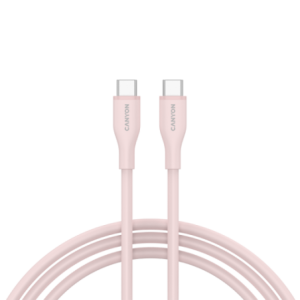 CANYON CC60SC10 C-to-C 60W 1m Silicon Cable - Pink Sand
