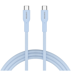 CANYON OnWire 60CL C-C 60W Braided 1m Light Blue Cable