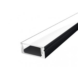 Slim Black Surface Profile with Opal Diffuser - 2.5m