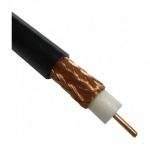 Coaxial Shielded Cable Solid 6mm Black 300mm Cut Piece RG59-BK