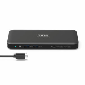 PORT Connect USB-C 3X4K Office Docking Station - Black