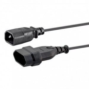 LinkQnet 150mm IEC C14 Male to 2-Pin Euro Female Power Adapter Cable