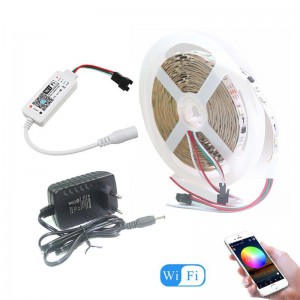 5m ADDRESSABLE RGBIC Wifi Smart LED Strip Light kit with DC12V Power Supply - alexa/google home enabled