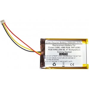 Replacement Battery for Corsair HS80- HS80 RGB- Virtuoso SE/XT - 1500mAh 3.7V