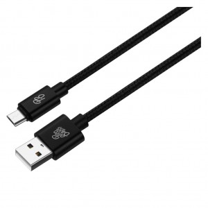 Pro Bass Braided Series Micro USB Cable Black - 1.5m