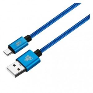 Pro Bass Braided Series Micro USB Cable - Blue - 1.5m