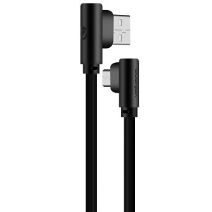 Volkano Slim Series Flat PVC Micro 90° USB Cable 1.2m - Black
