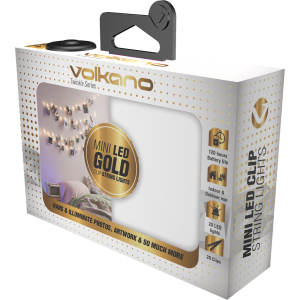 Volkano Twinkle Series Photo Clips with LED Lights - Gold