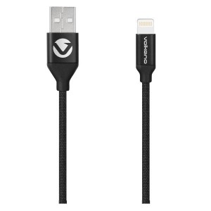 Volkano Weave Series Fabric Braided MFI Lightning Cable 3m - Black